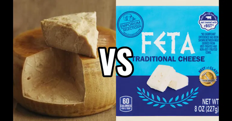 Feta Cheese vs. Parmigiano Reggiano Cheese