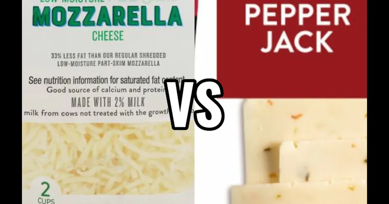 Mozzarella Cheese vs. Pepper Jack Cheese
