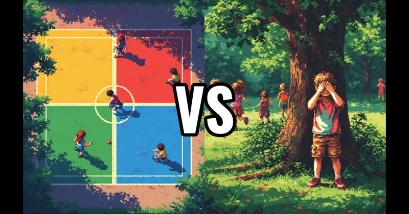 Four Square vs. Hide and Seek