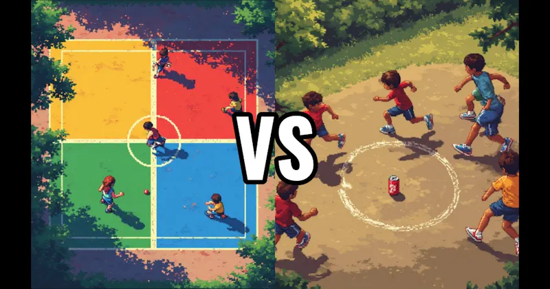 Four Square vs. Kick thte Can