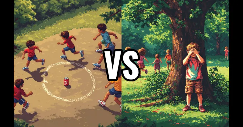 Hide and Seek vs. Kick thte Can