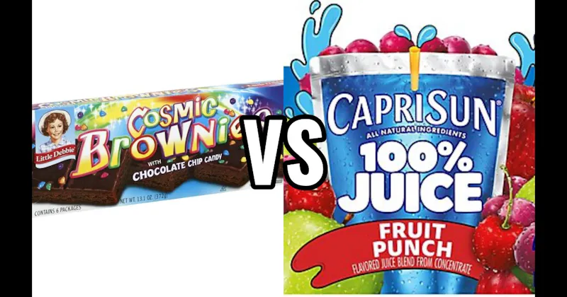 Capri Sun vs. Cosmic Brownies (Little Debbie)