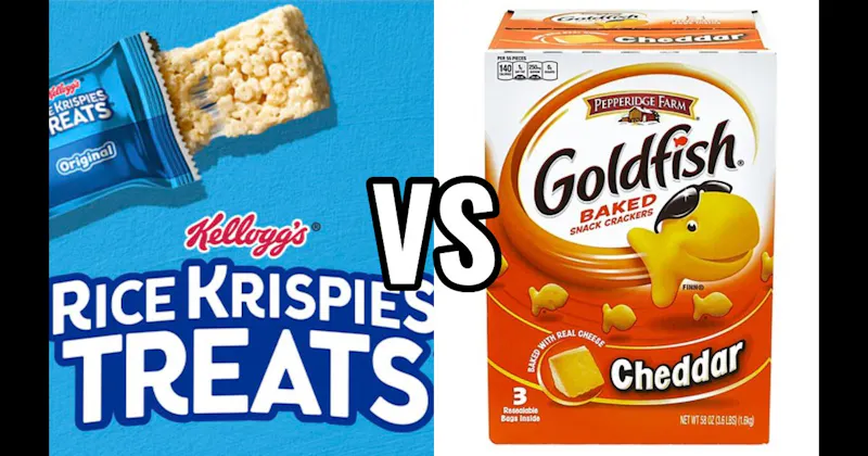 Goldfish Crackers vs. Rice Krispies Treats
