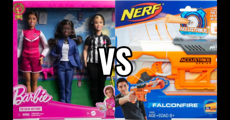 Barbie Dolls vs. Nerf Blasters