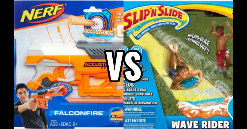 Nerf Blasters vs. Slip ’N Slide