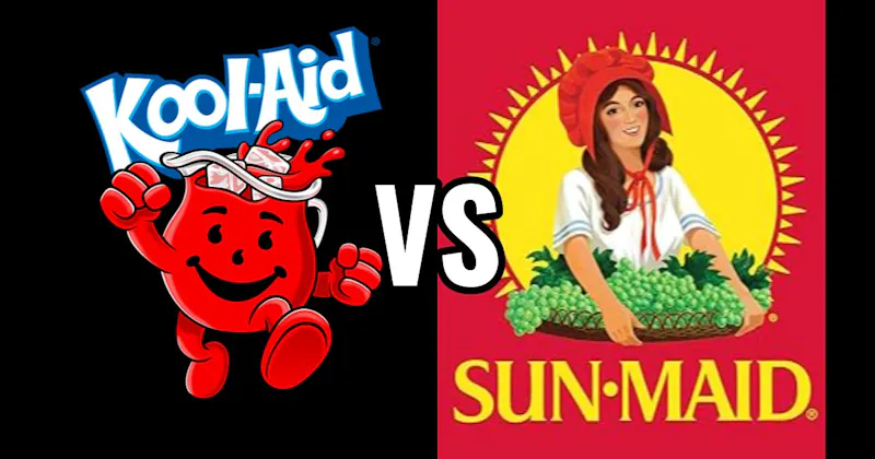 Kool-Aid Man vs. Sun-Maid Raisin Girl