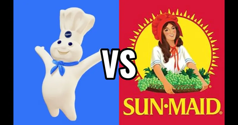 Pillsbury Doughboy vs. Sun-Maid Raisin Girl