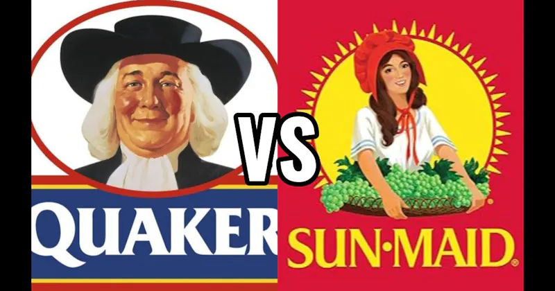 Quaker Man vs. Sun-Maid Raisin Girl