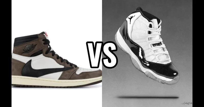 Air Jordan 11 vs. Travis Scott x Air Jordan 1 (Mocha) 