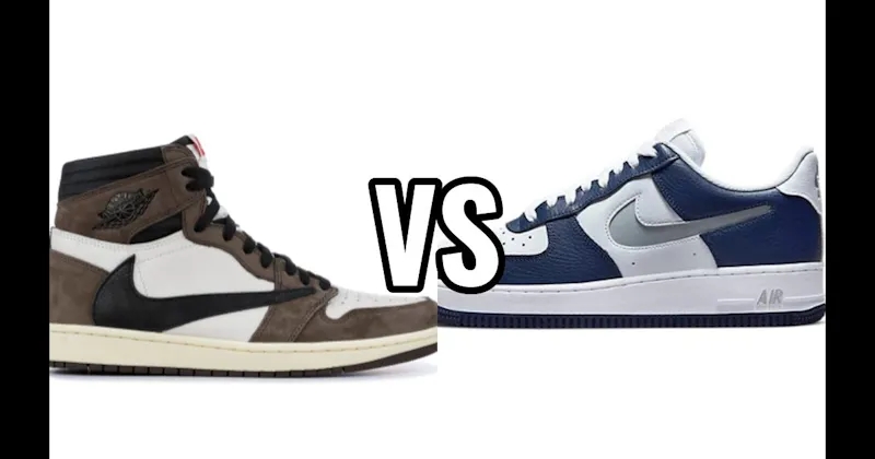 Nike Air Force 1 vs. Travis Scott x Air Jordan 1 (Mocha) 