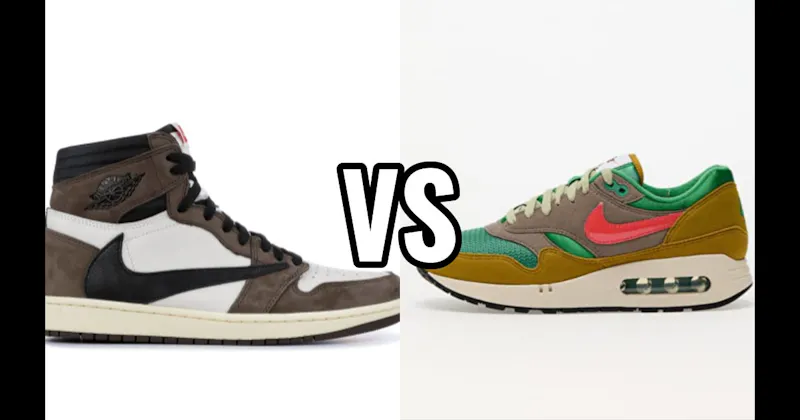 Nike Air Max 1 vs. Travis Scott x Air Jordan 1 (Mocha) 