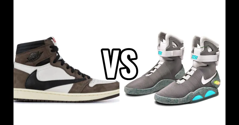 Nike MAG (Back to the Future) vs. Travis Scott x Air Jordan 1 (Mocha) 