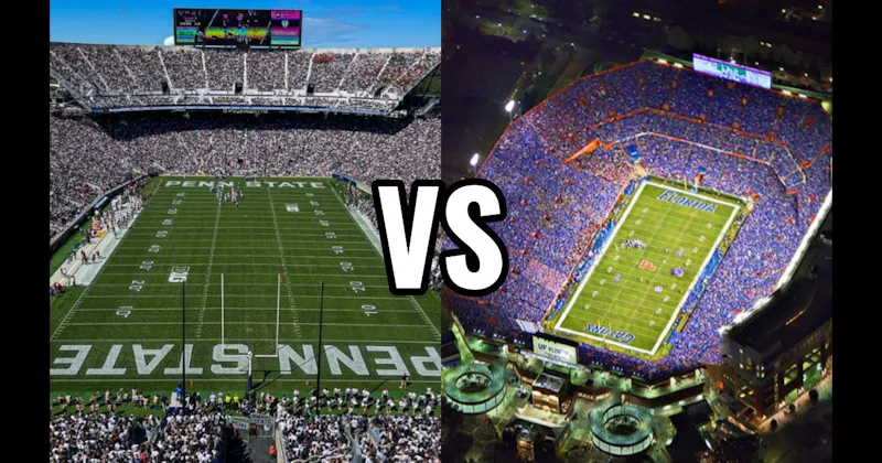 Beaver Stadium (Penn State — White Out) vs. Ben Hill Griffin Stadium (Florida — “The Swamp”)