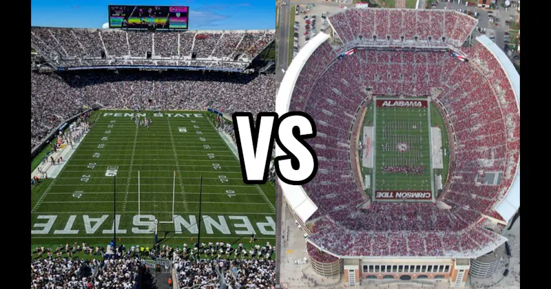 Beaver Stadium (Penn State — White Out) vs. Bryant–Denny Stadium (Alabama)