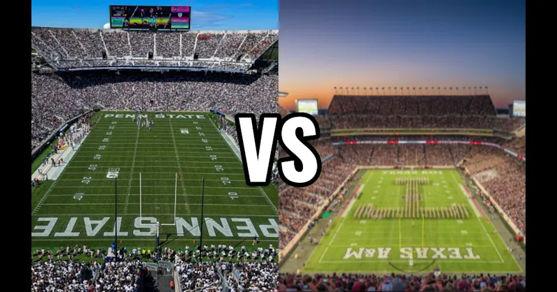 Beaver Stadium (Penn State — White Out) vs. Kyle Field (Texas A&M — 12th Man)