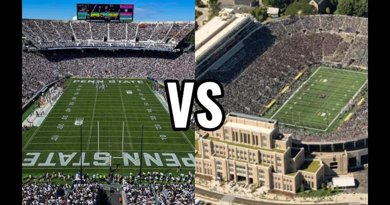 Beaver Stadium (Penn State — White Out) vs. Notre Dame Stadium (Notre Dame)