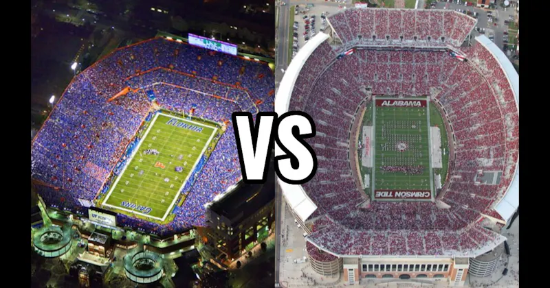 Ben Hill Griffin Stadium (Florida — “The Swamp”) vs. Bryant–Denny Stadium (Alabama)