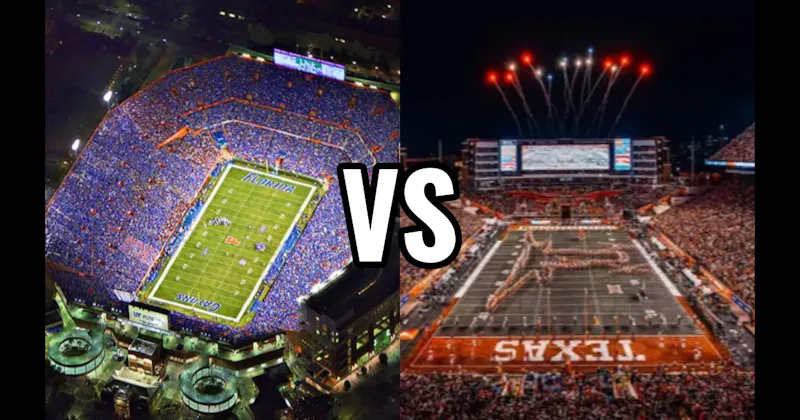 Ben Hill Griffin Stadium (Florida — “The Swamp”) vs. Darrell K Royal–Texas Memorial Stadium (Texas)