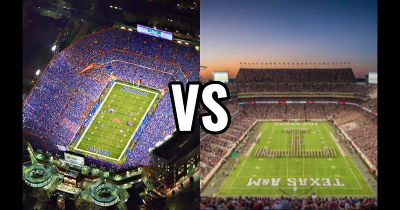 Ben Hill Griffin Stadium (Florida — “The Swamp”) vs. Kyle Field (Texas A&M — 12th Man)