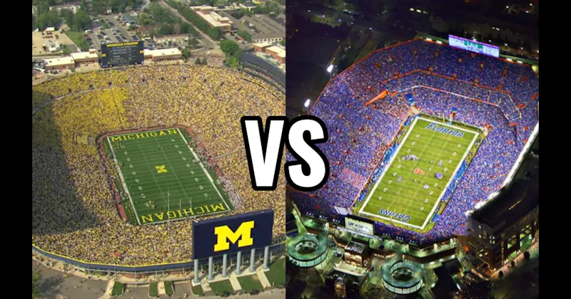 Ben Hill Griffin Stadium (Florida — “The Swamp”) vs. Michigan Stadium (Michigan — “The Big House”)