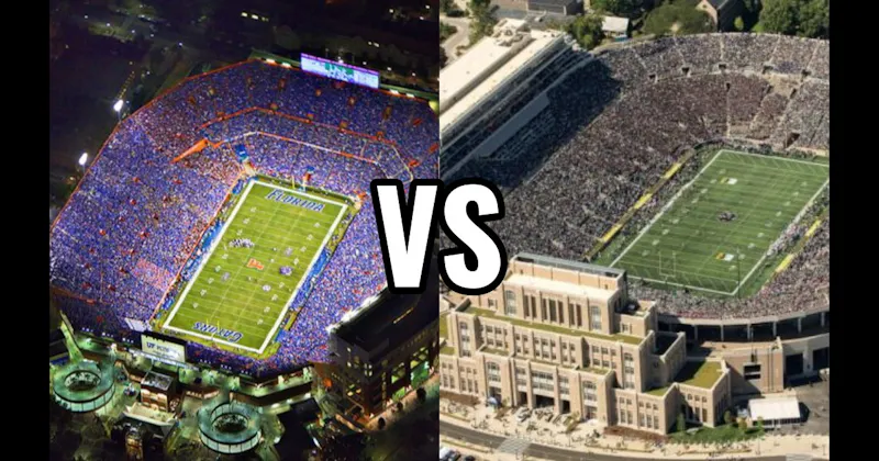 Ben Hill Griffin Stadium (Florida — “The Swamp”) vs. Notre Dame Stadium (Notre Dame)