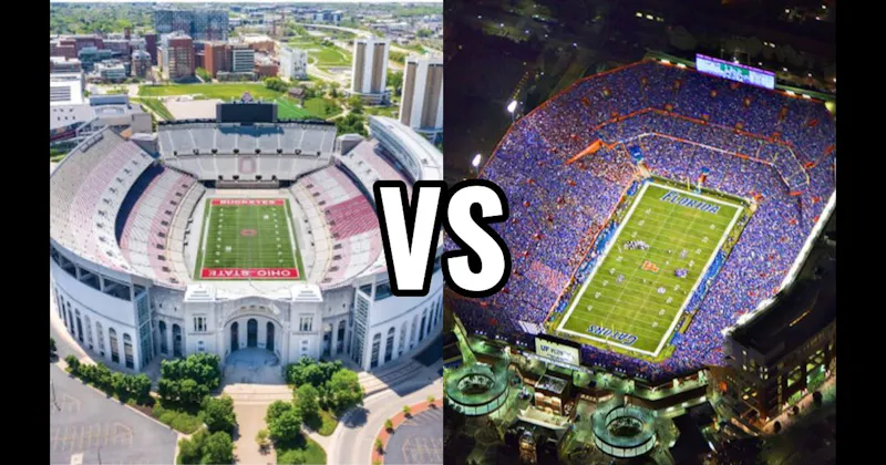 Ben Hill Griffin Stadium (Florida — “The Swamp”) vs. Ohio Stadium (Ohio State — “The Horseshoe”)