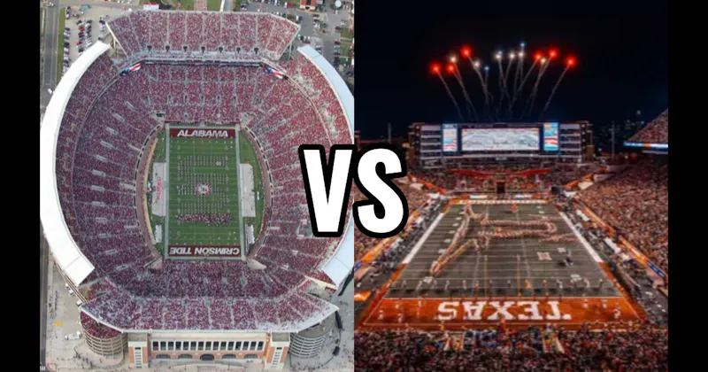 Bryant–Denny Stadium (Alabama) vs. Darrell K Royal–Texas Memorial Stadium (Texas)