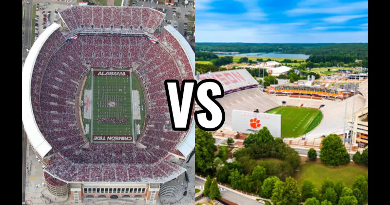 Bryant–Denny Stadium (Alabama) vs. Memorial Stadium (Clemson — “Death Valley”)