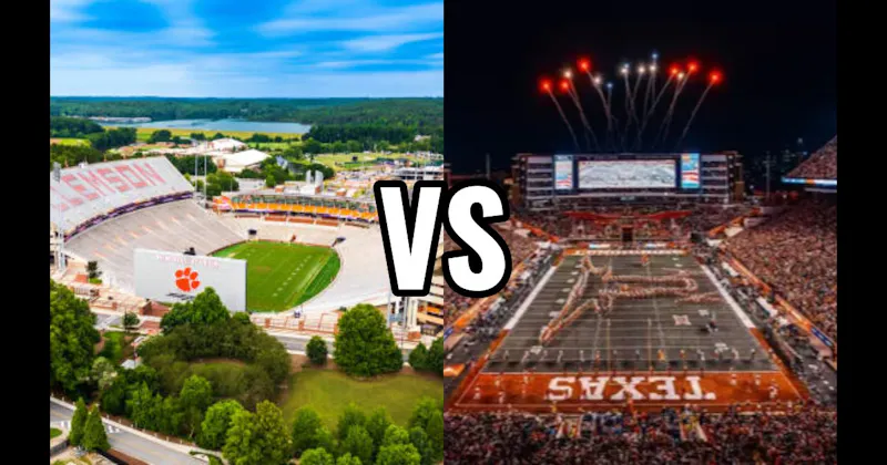 Darrell K Royal–Texas Memorial Stadium (Texas) vs. Memorial Stadium (Clemson — “Death Valley”)