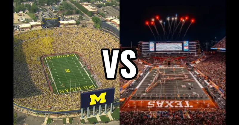 Darrell K Royal–Texas Memorial Stadium (Texas) vs. Michigan Stadium (Michigan — “The Big House”)