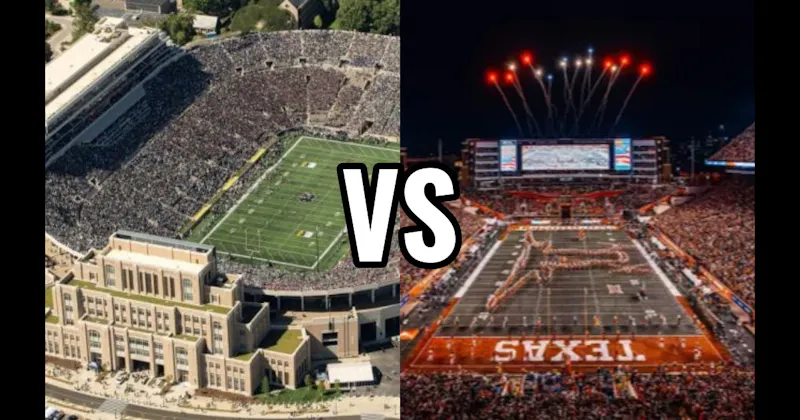 Darrell K Royal–Texas Memorial Stadium (Texas) vs. Notre Dame Stadium (Notre Dame)
