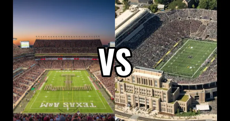 Kyle Field (Texas A&M — 12th Man) vs. Notre Dame Stadium (Notre Dame)