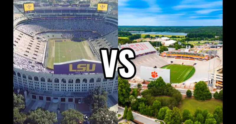 Memorial Stadium (Clemson — “Death Valley”) vs. Tiger Stadium (LSU — “Death Valley”)