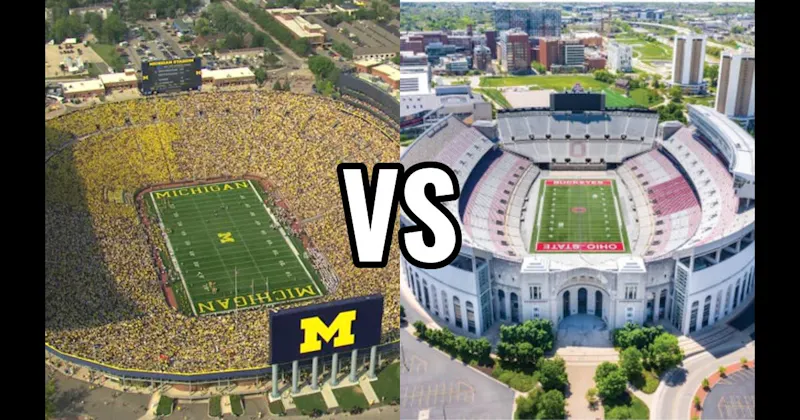 Michigan Stadium (Michigan — “The Big House”) vs. Ohio Stadium (Ohio State — “The Horseshoe”)
