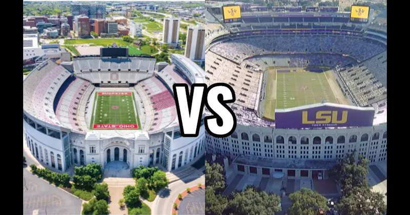 Ohio Stadium (Ohio State — “The Horseshoe”) vs. Tiger Stadium (LSU — “Death Valley”)