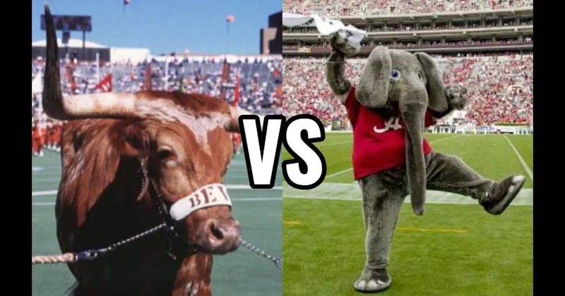 Bevo (Texas Longhorns) vs. Big Al (Alabama Crimson Tide)