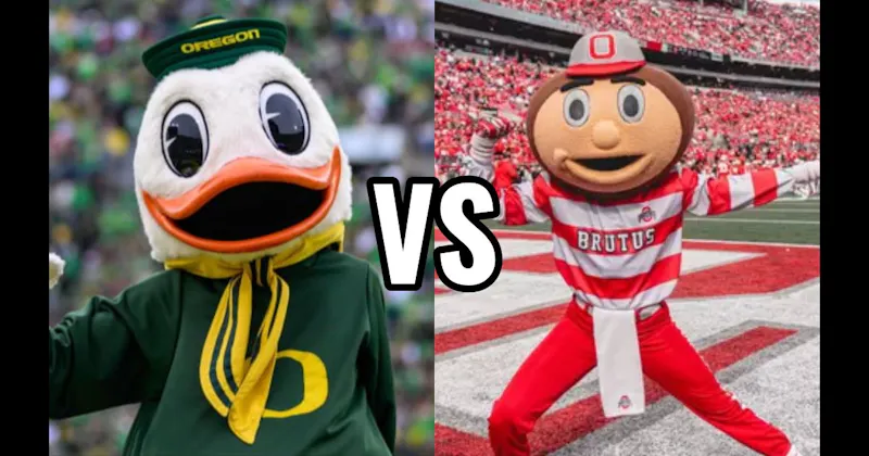 Brutus Buckeye (Ohio State Buckeyes) vs. The Oregon Duck (Oregon Ducks)