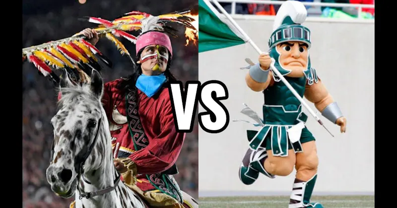 Osceola & Renegade (Florida State Seminoles) vs. Sparty (Michigan State Spartans)