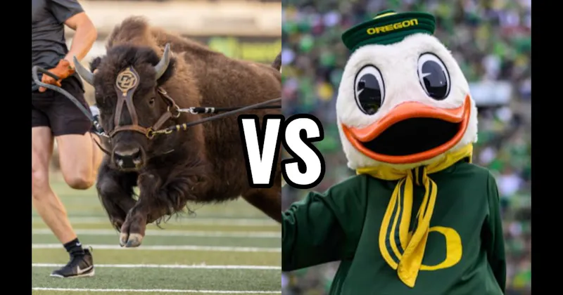 Ralphie (Colorado Buffaloes) vs. The Oregon Duck (Oregon Ducks)