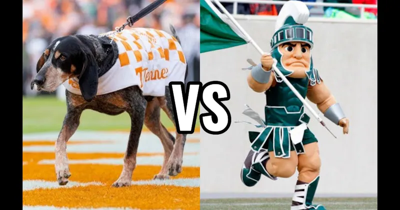 Smokey (Tennessee Volunteers) vs. Sparty (Michigan State Spartans)