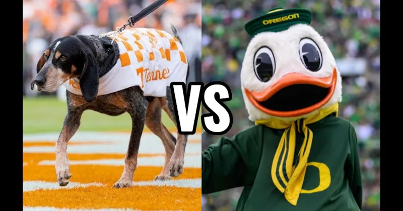 Smokey (Tennessee Volunteers) vs. The Oregon Duck (Oregon Ducks)