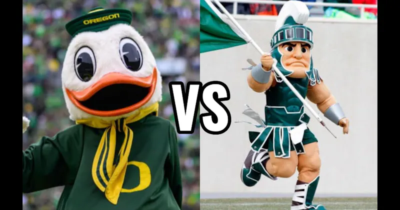 Sparty (Michigan State Spartans) vs. The Oregon Duck (Oregon Ducks)