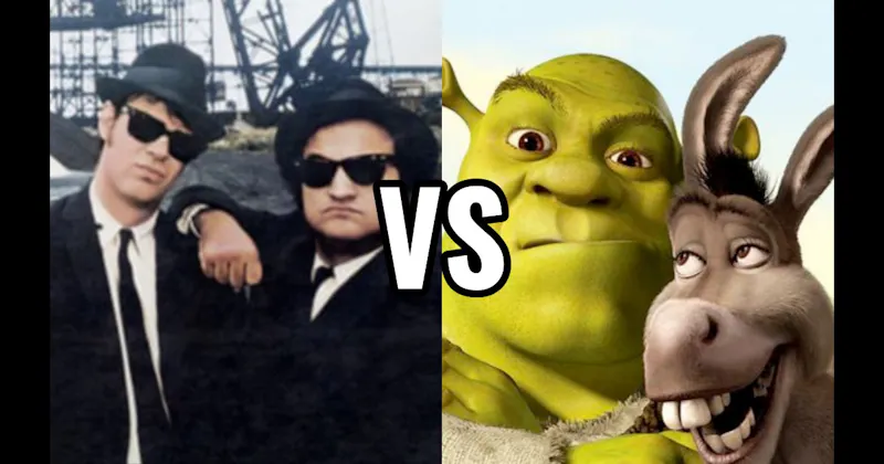 Jake & Elwood (The Blues Brothers) vs. Shrek & Donkey (Shrek)
