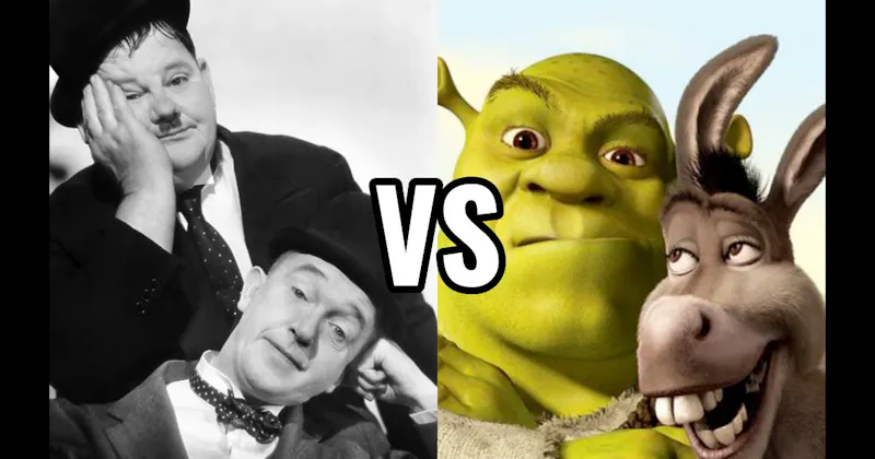 Laurel & Hardy vs. Shrek & Donkey (Shrek)