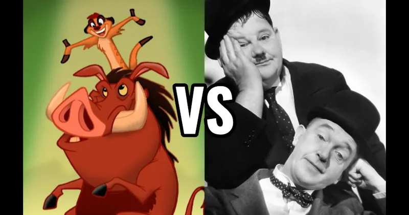Laurel & Hardy vs. Timon & Pumbaa (Lion King)