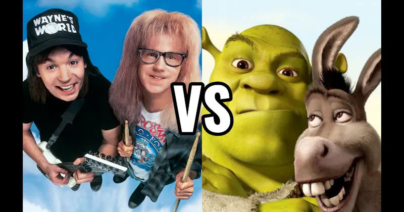 Shrek & Donkey (Shrek) vs. Wayne & Garth (Wayne's World)