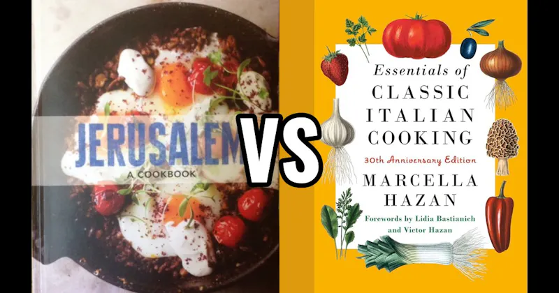 Essentials of Classic Italian Cooking vs. Jerusalem: A Cookbook