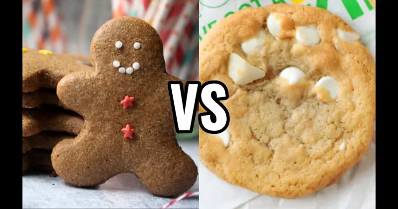 Gingerbread Cookie vs. White Chocolate Macadamia Nut Cookie