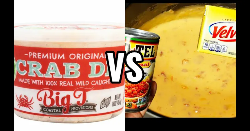 Crab Diip vs. Velveeta + Rotel Dip