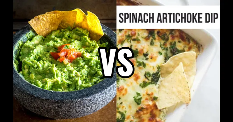 Guacamole vs. Spinach Artichoke Dip